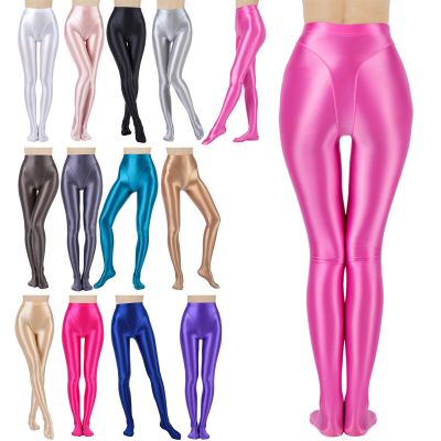 Women's Pants Stretchy Stockings High Waist Pantyhose Metallic Tights Dance